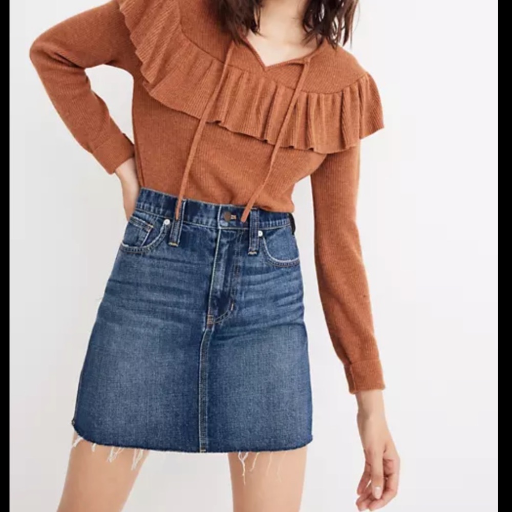 4. Madewell Rigid Denim Mini Skirt Reworked Edition - Picture 2 of 11